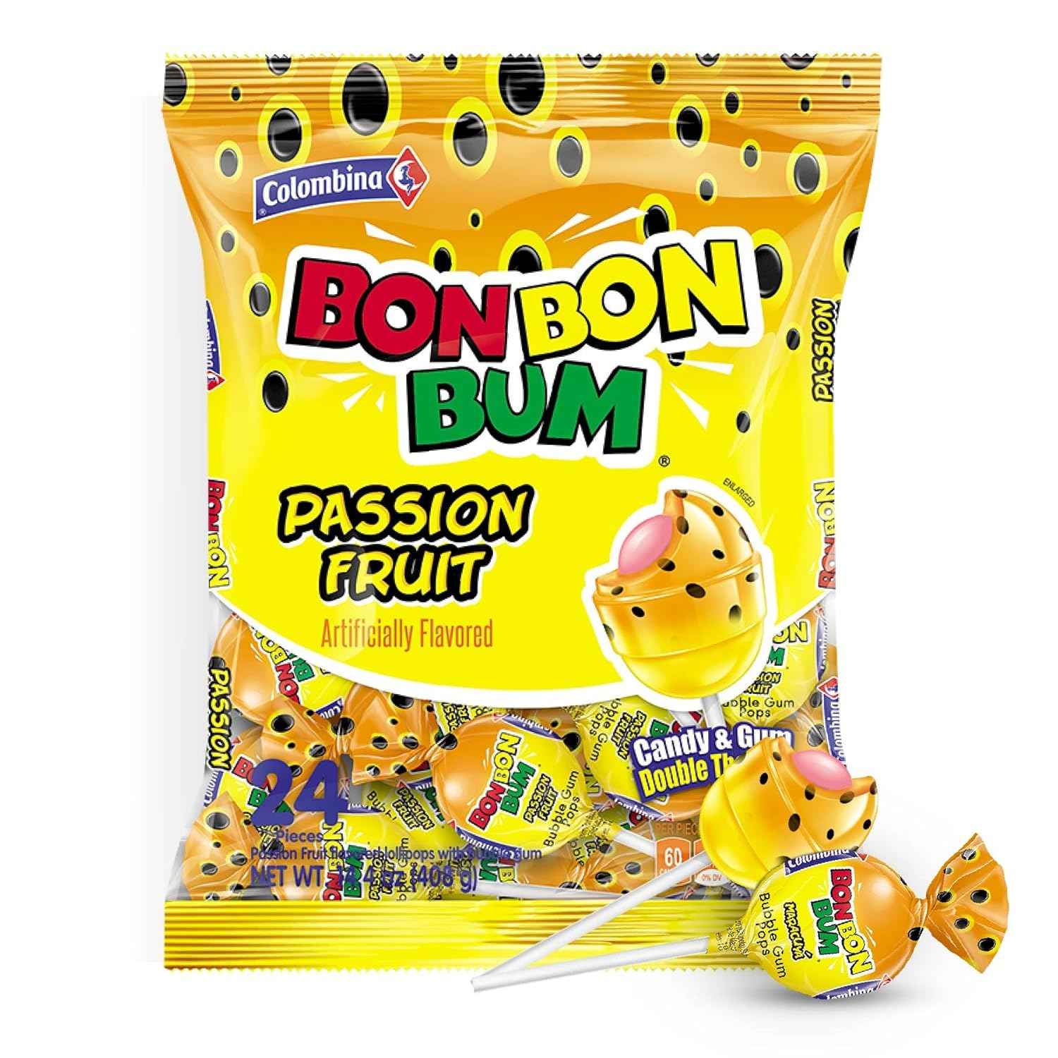 Colombina Bon Bon Bum Lollipops – Nostalgic Colombian Hard Candy Stocking Stuffer and Prank Gift for White Elephant Exchanges