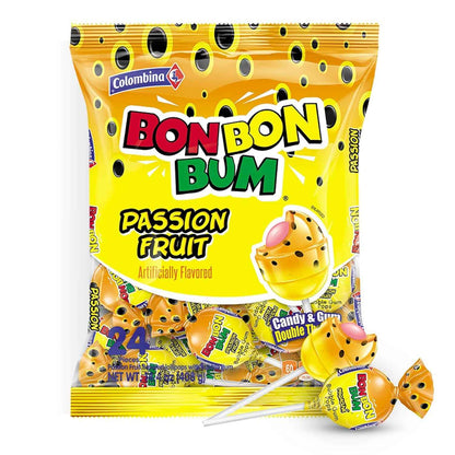 Colombina Bon Bon Bum Lollipops – Nostalgic Colombian Hard Candy Stocking Stuffer and Prank Gift for White Elephant Exchanges