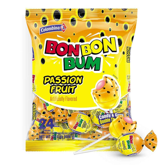 Colombina Bon Bon Bum Lollipops – Nostalgic Colombian Hard Candy Stocking Stuffer and Prank Gift for White Elephant Exchanges