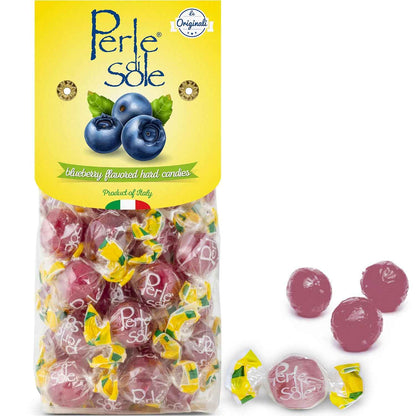 Perle di Sole Italian Candy - Blueberry Hard Candy with Natural Flavor - Clean-Label Snack for Lunchbox and Mindful Pantry