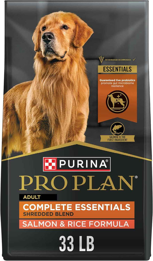 Purina Pro Plan Complete Essentials Salmon and Rice, Value 33 lb. Bag for Multi-Dog Homes