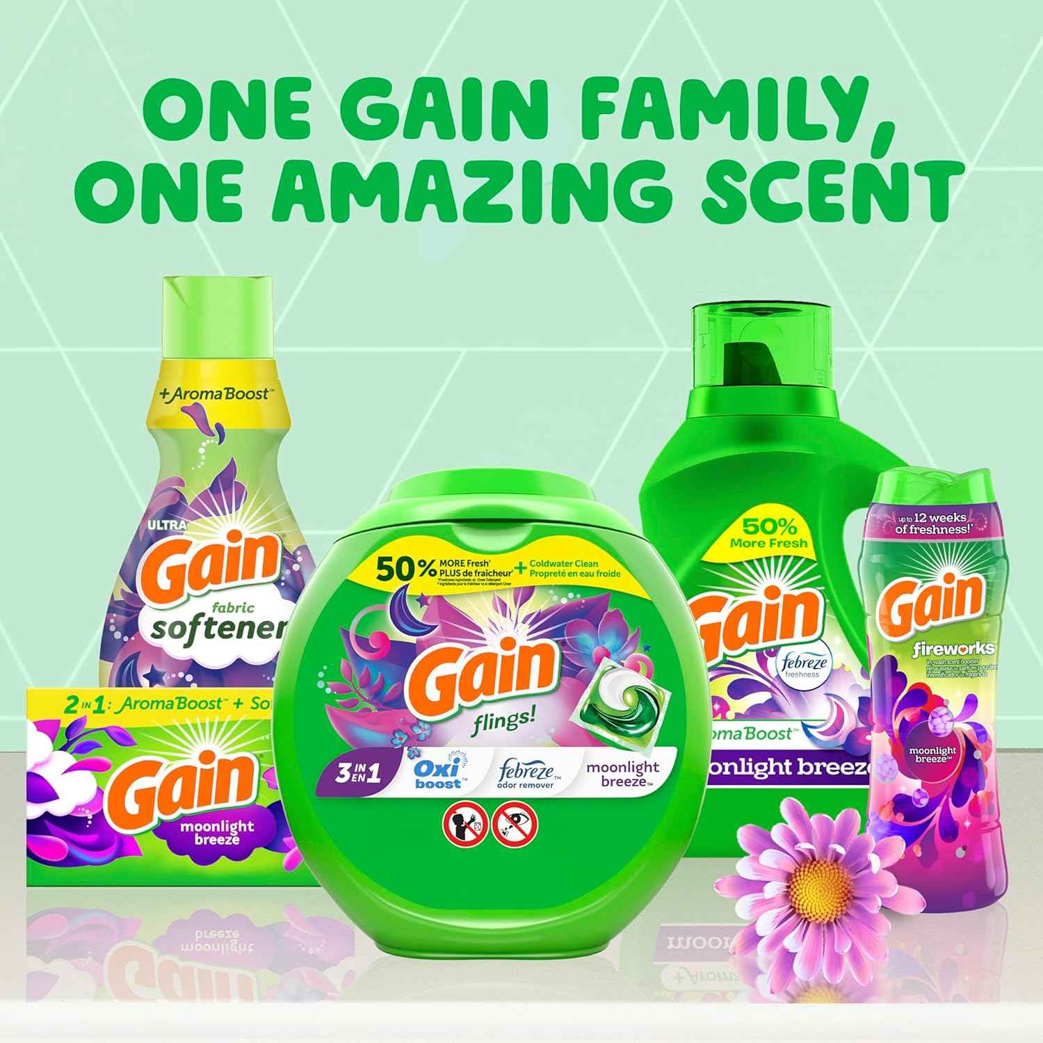 Gain Liquid Laundry Detergent, Moonlight Breeze Scent – HE Compatible Family Laundry Wash for Nursery Bedding and Playroom Linens, 177 fl oz, 134 Loads