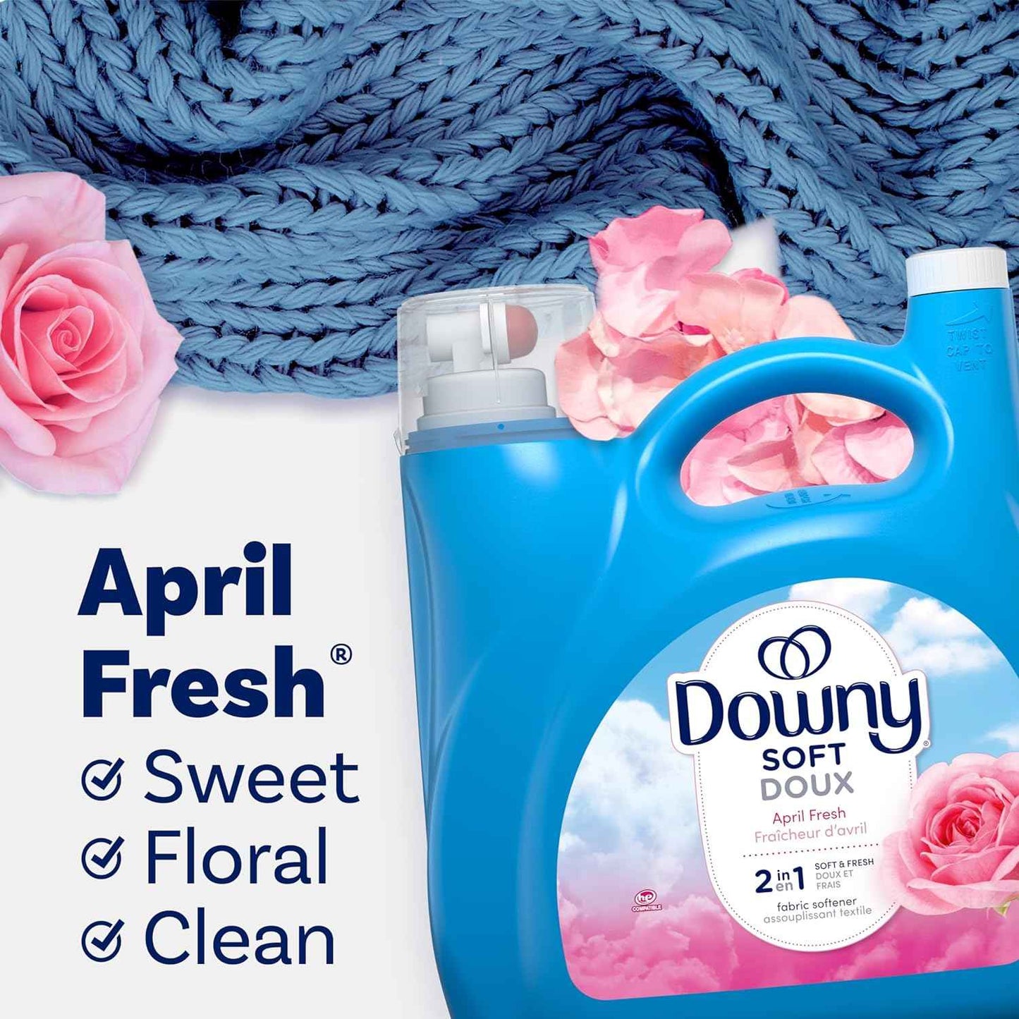 Downy Soft HE Fabric Softener Liquid, 111 fl oz, Gentle Wellness Laundry Softener for Blankets Pajamas and Cozy Self-Care Evenings