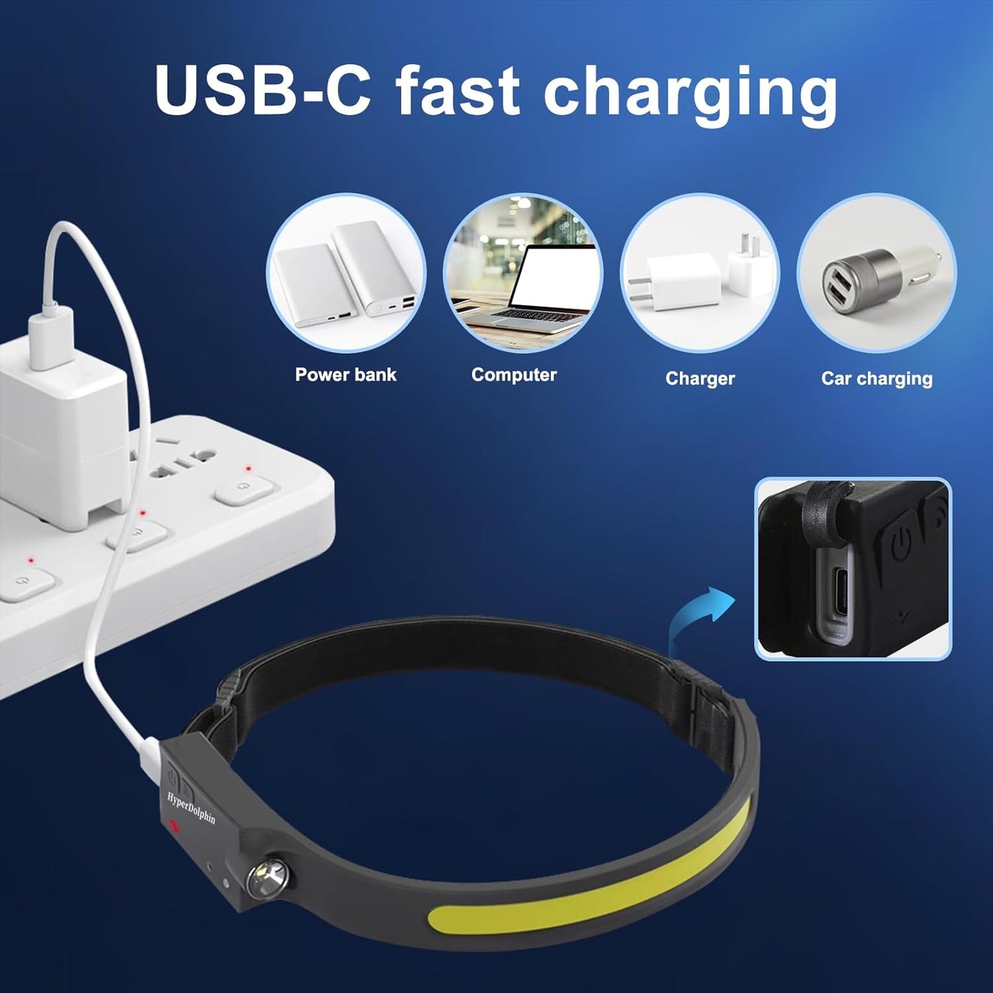 Headlamp 2-Pack Gift for Dad – USB-C Rechargeable LED Light for Camping and DIY