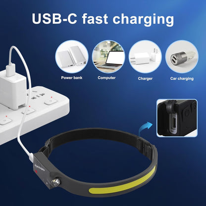 Headlamp 2-Pack Gift for Dad – USB-C Rechargeable LED Light for Camping and DIY