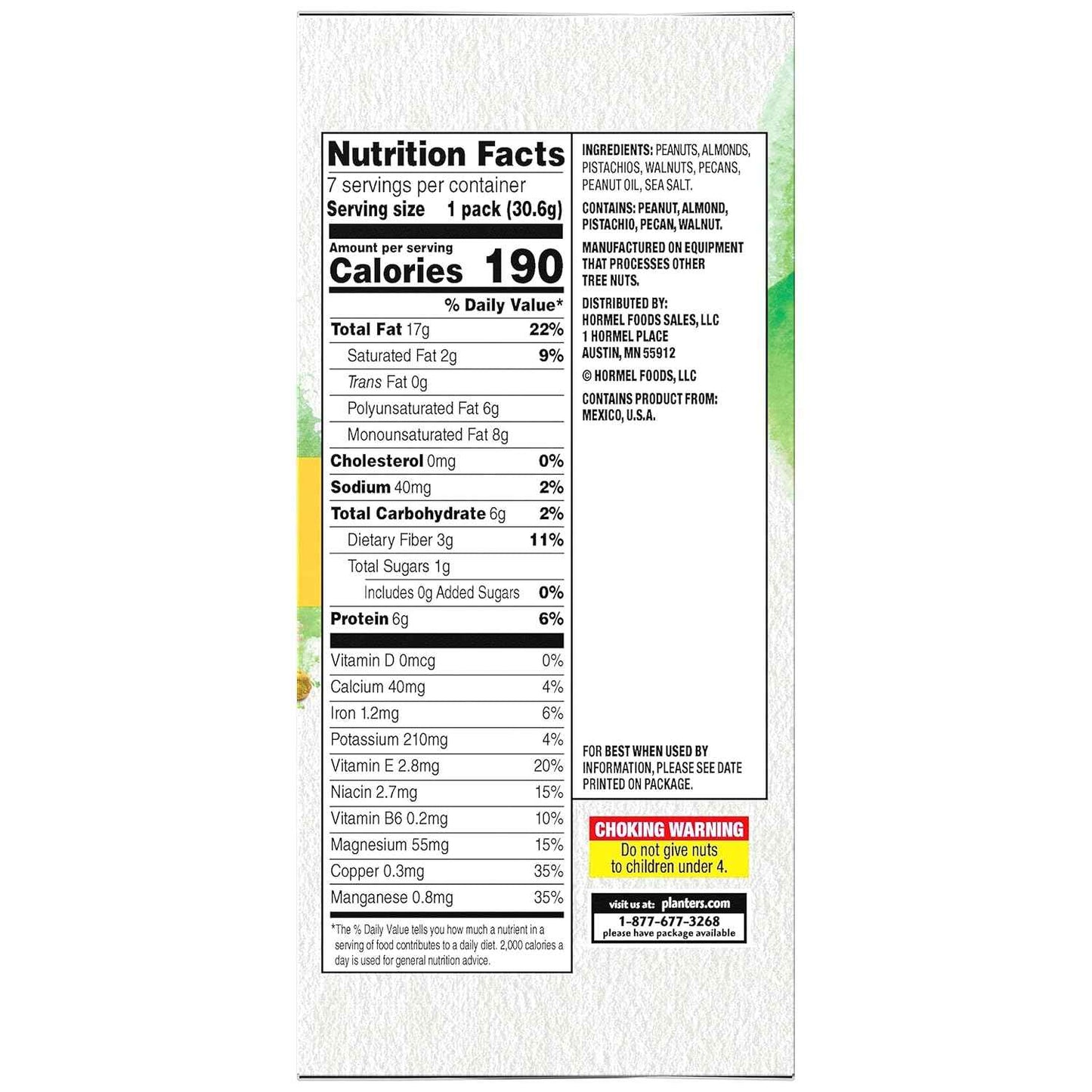 PLANTERS NUT-rition Heart Healthy Walnut Mix – Lightweight Trail and Hiking Snack Pouches, 7 Resealable Single-Serve Packs for Active Lifestyles