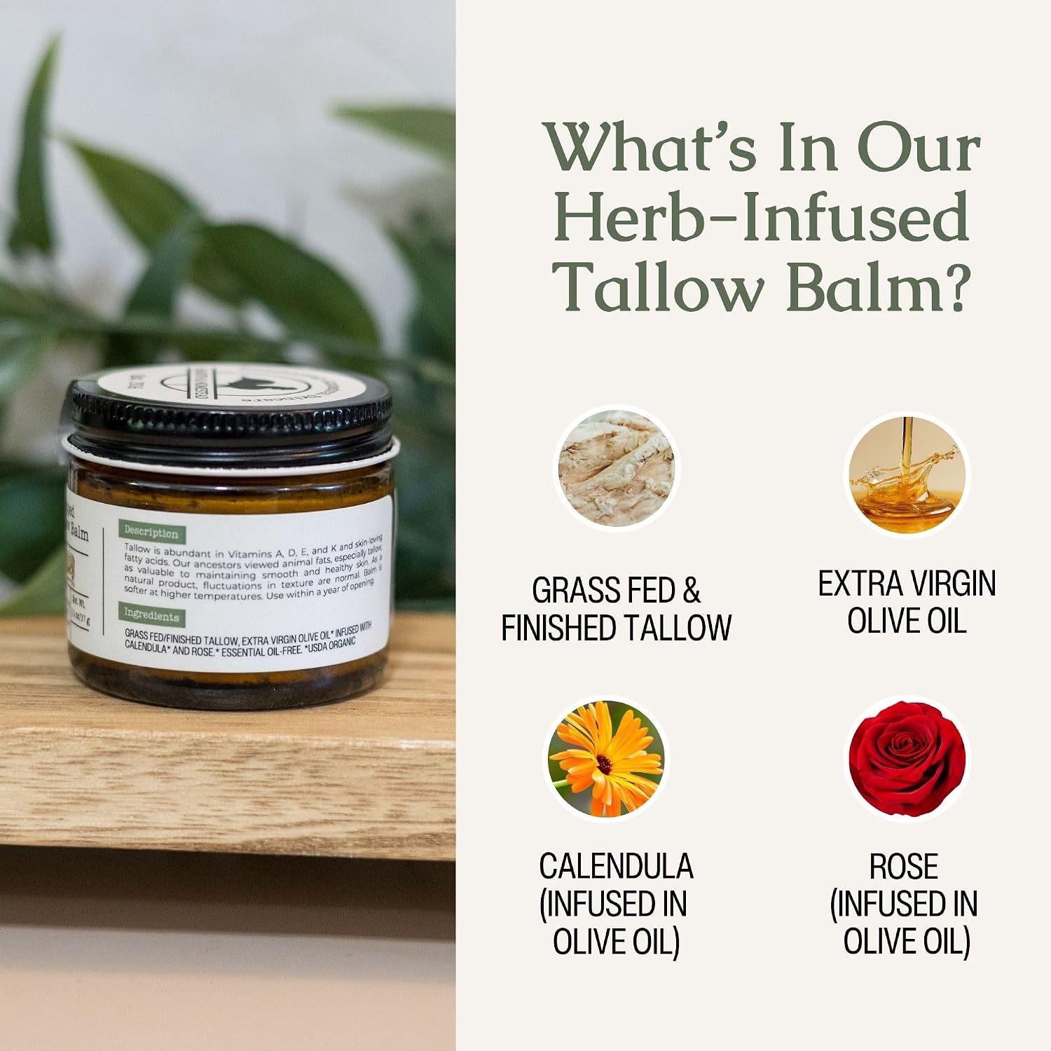 Hearth & Homestead Tallow Balm – All-Natural Single-Product Skincare Streamlined for Capsule Bathrooms