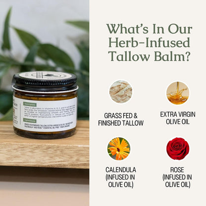 Hearth & Homestead Tallow Balm – All-Natural Single-Product Skincare Streamlined for Capsule Bathrooms
