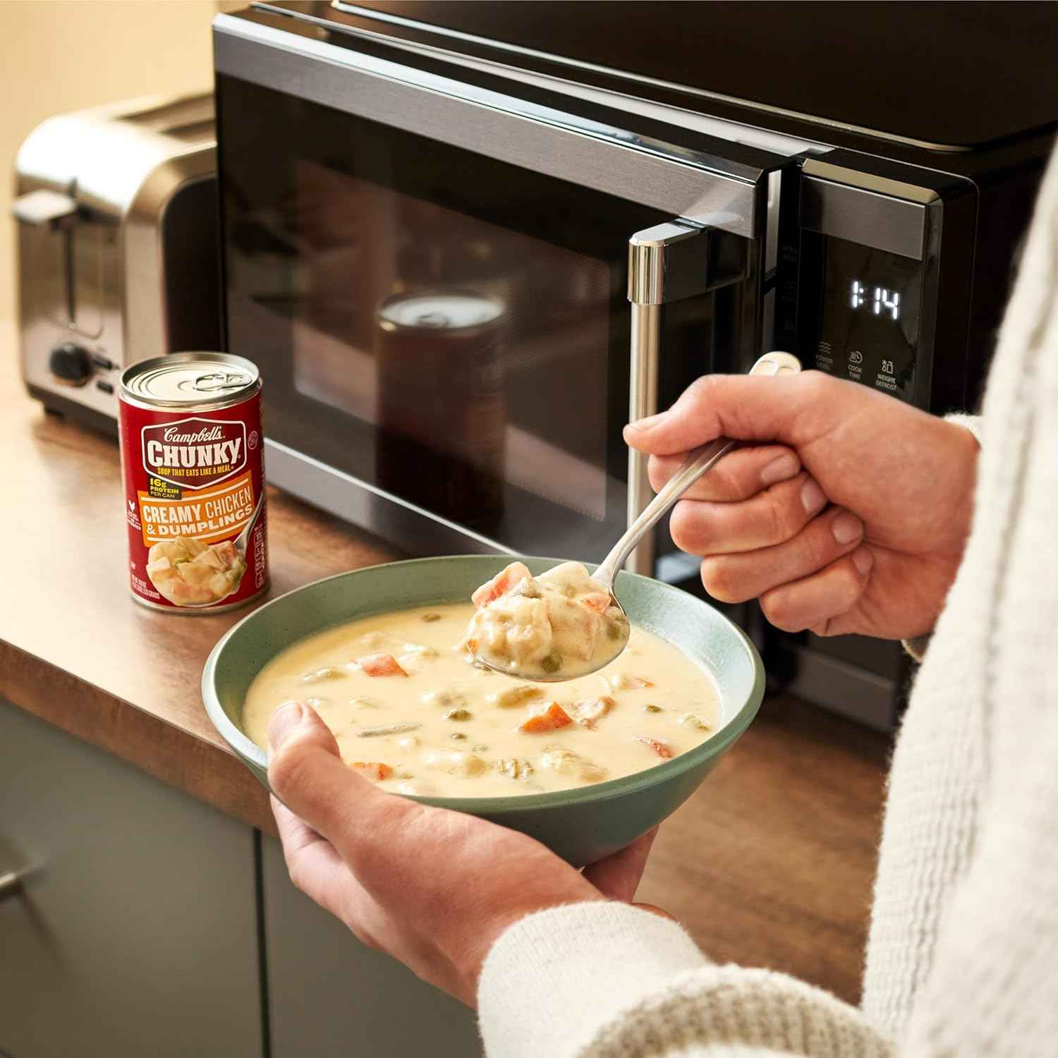 Campbell's Chunky Soup, Creamy Chicken and Dumplings – Heat-and-Eat Road Trip Lunch for Campfire Dinners