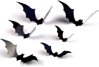 DIYASY Outdoor Bat Wall Decals 120 Pack Weatherproof PVC Halloween Decor for Front Door Entryway and Garden Party
