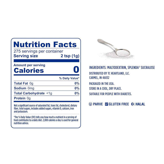 SPLENDA Granulated Sweetener – Family-Safe Sugar Swap for Kids' Cereal, Oatmeal, and Lunchboxes