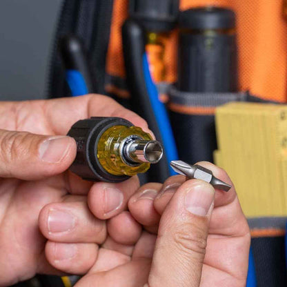 Klein Tools 32561 6-in-1 Stubby Screwdriver – One-Tool Solution for Faster Electrical Service Calls