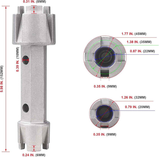 HAUTMEC PL0030 Tub Drain Wrench – Portable Plumbing Tool for Pool House and Outdoor Shower Repairs