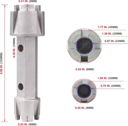 HAUTMEC PL0030 Tub Drain Wrench – Portable Plumbing Tool for Pool House and Outdoor Shower Repairs