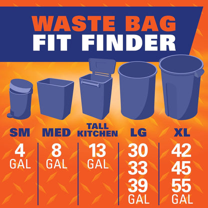 Hefty Ultra Strong 13 Gallon Trash Bags – Simple Blackout Design, One-Pull Drawstring, Clean Burst Odor Control, 40 Count