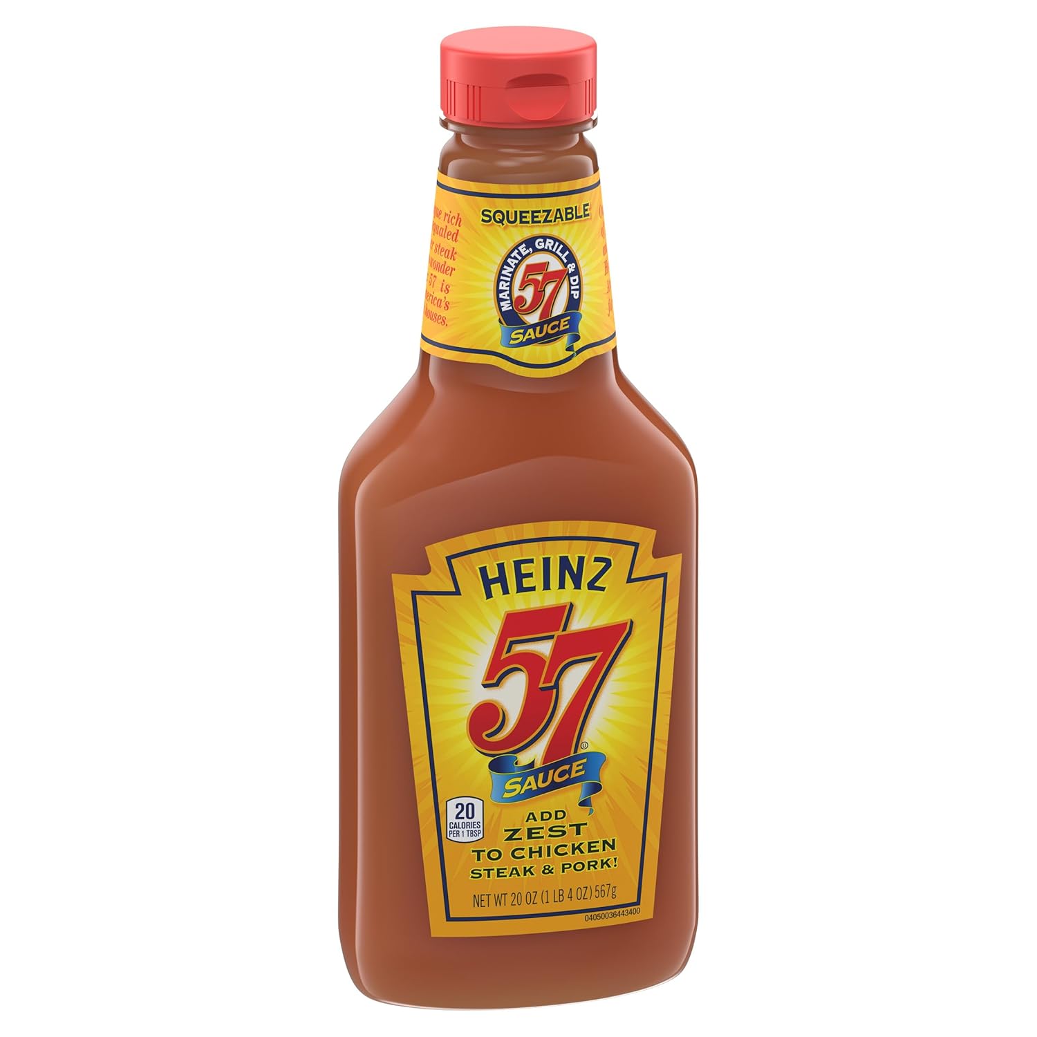 Heinz 57 Original Sauce for Tailgate Cookouts, Portable 20 oz Bottle for Grilling Chicken and Brisket