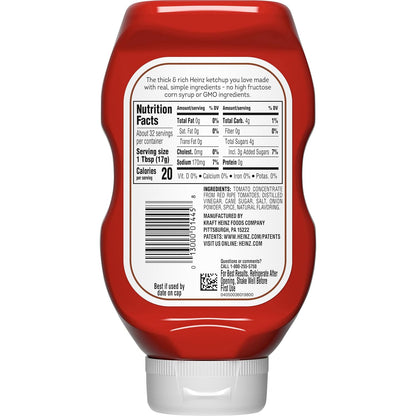 Heinz Simply Tomato Ketchup – Squeeze-Bottle Condiment for Backyard Grilling and Cookouts