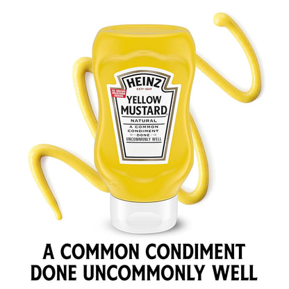 Heinz Yellow Mustard, 14 oz Inverted Squeeze Bottle – Picnic Table Mustard for Cookouts, Camping Trips, and Tailgates