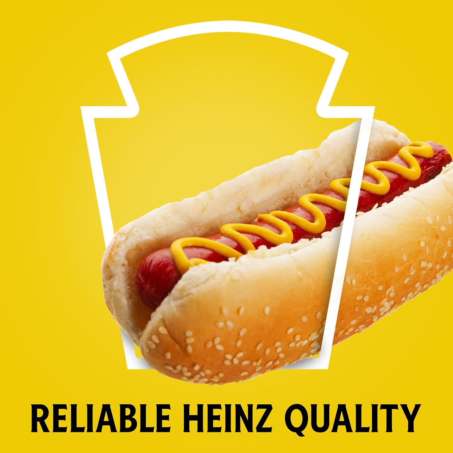 Heinz Yellow Mustard, 14 oz Inverted Squeeze Bottle – Picnic Table Mustard for Cookouts, Camping Trips, and Tailgates