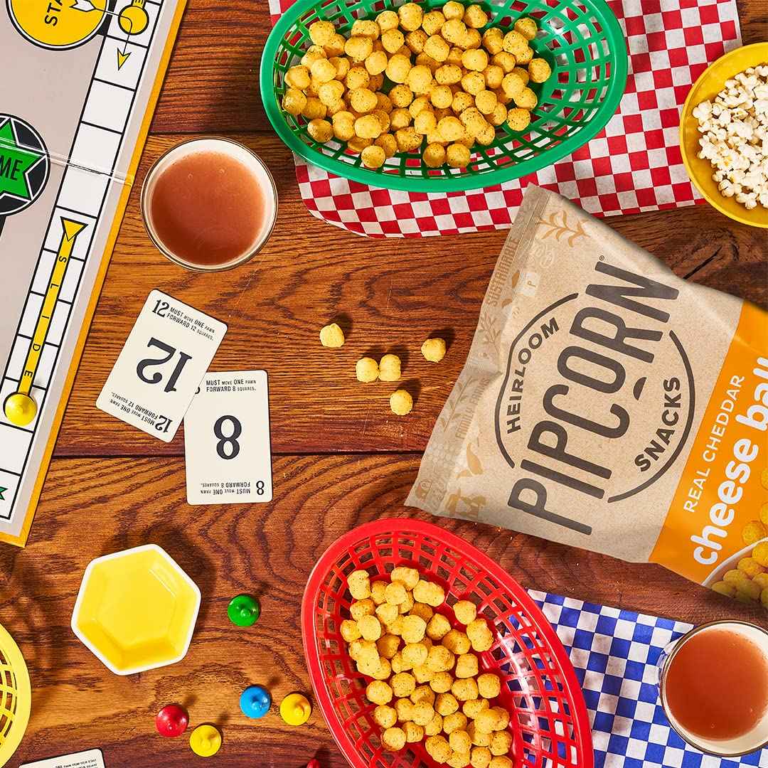 Pipcorn Heirloom Cheddar Cheese Balls – Artisanal Hostess Gift for Entertaining, Organic Snack