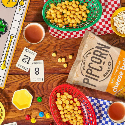 Pipcorn Heirloom Cheddar Cheese Balls – Artisanal Hostess Gift for Entertaining, Organic Snack