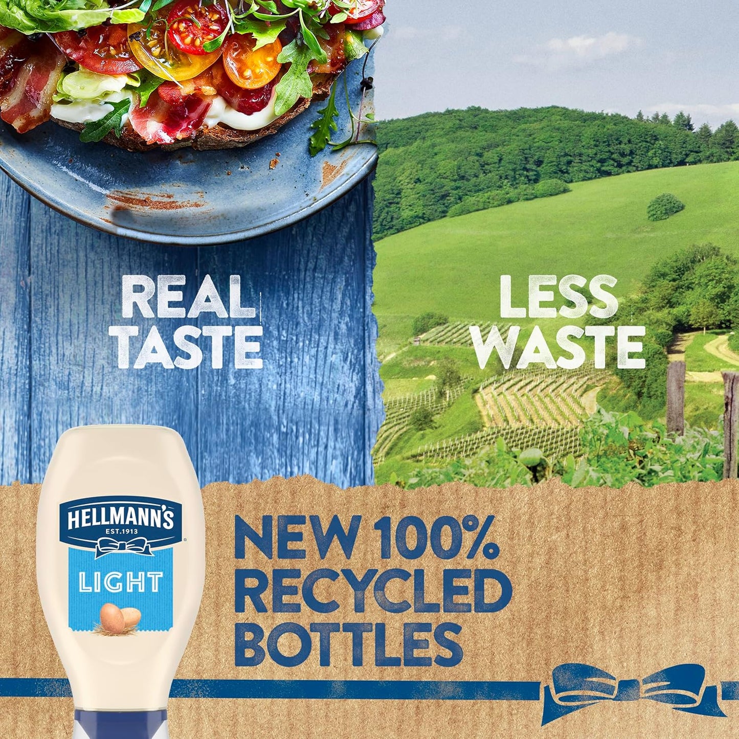 Hellmann's Light Mayonnaise Squeeze Bottle – Portable Backyard BBQ Condiment for Grilled Burgers and Sandwiches