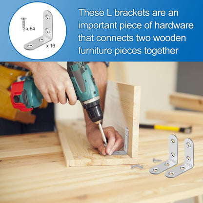 HENSUN L Bracket Set – Child-Safe Furniture Repair, Rounded Edge Stainless Steel Braces for Wobbly Chairs and Tables