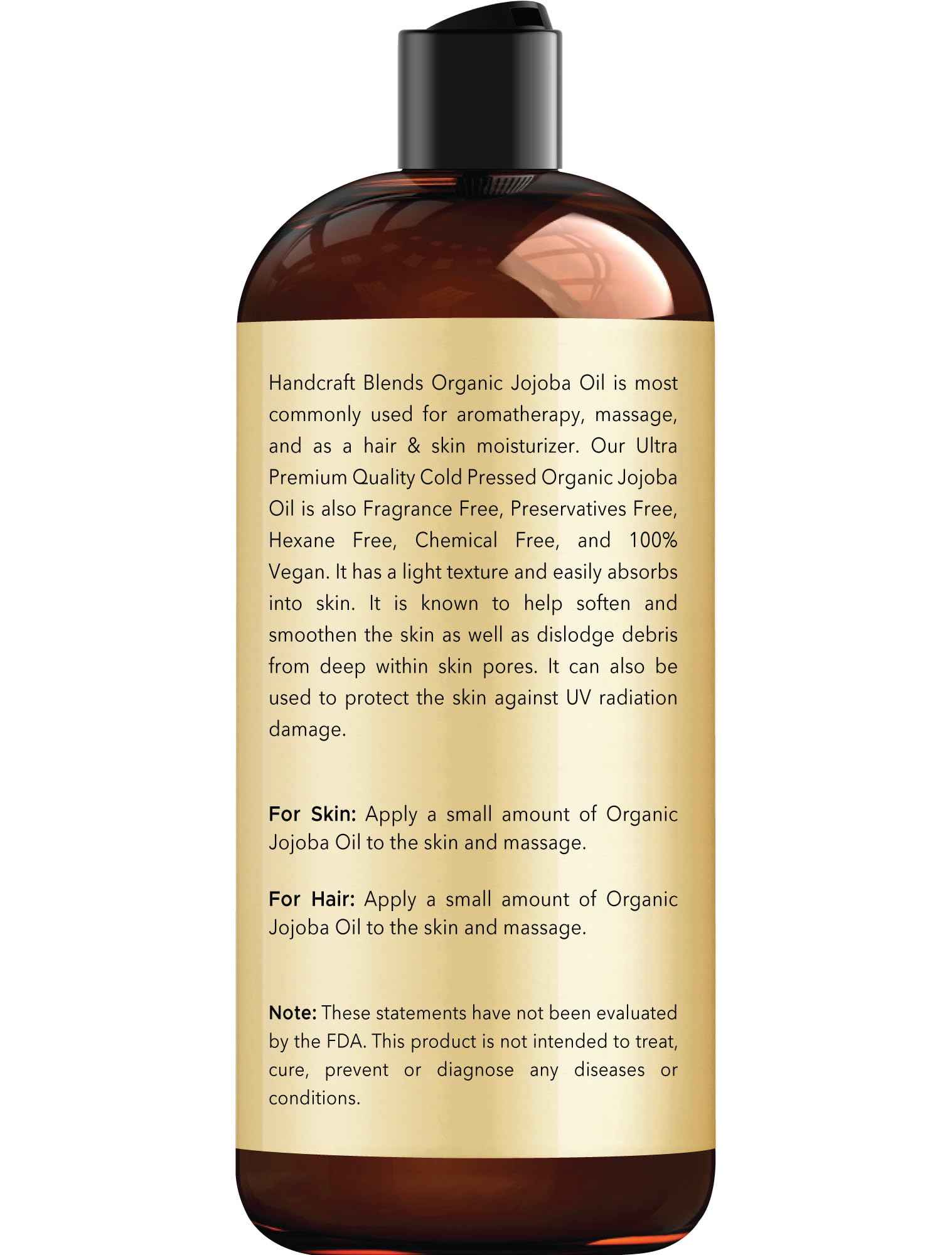 Handcraft Blends Cold-Pressed Jojoba Carrier – Lightweight Mixing Oil for Diffuser Recipes, Stress Relief Massage and Mood-Setting Blends