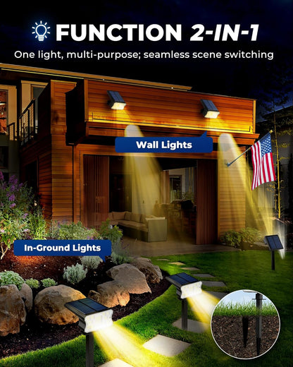 HGGH Solar Lights Outdoor Waterproof – Auto On/Off Dusk to Dawn Pathway Lights for Safer Nighttime Navigation