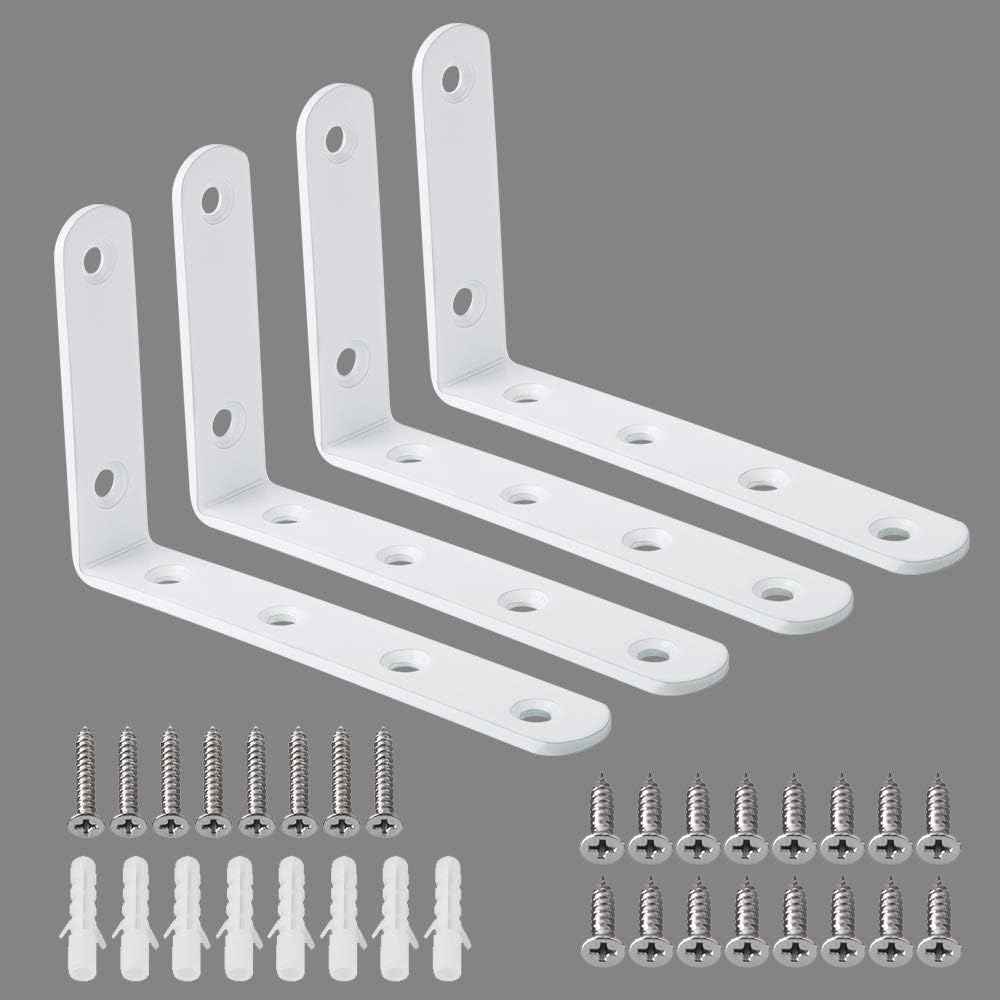 Alise Floating Shelf Brackets – Housewarming Gift for New Homeowners, DIY Shelf Hardware Starter Pack of 4