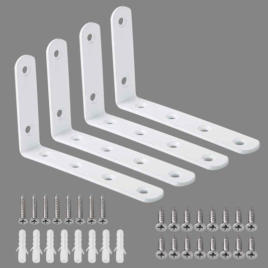 Alise Floating Shelf Brackets – Housewarming Gift for New Homeowners, DIY Shelf Hardware Starter Pack of 4