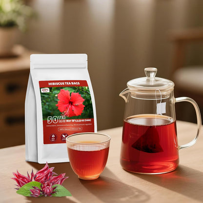 Hibiscus Tea Bags – Camping Morning Brew for Outdoor Dining, Lightweight Herbal Tea Sachets