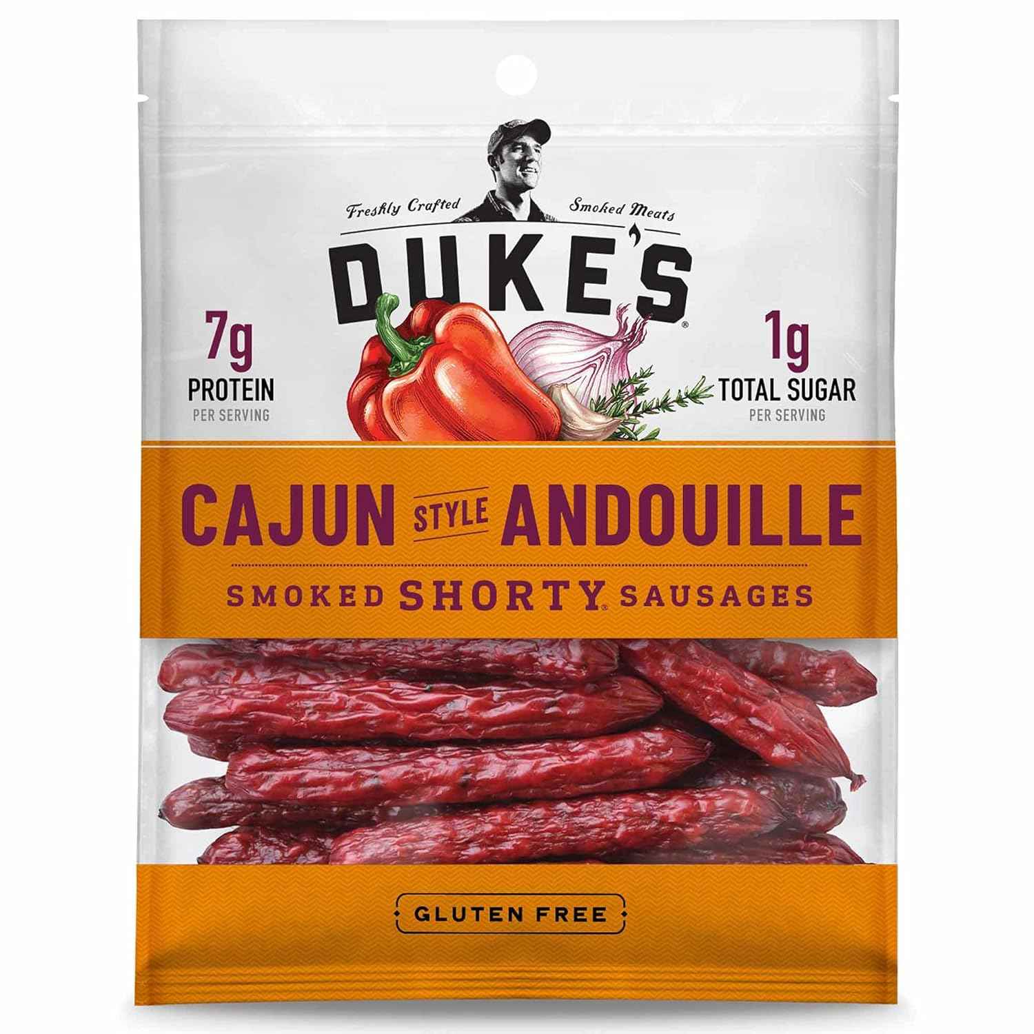 Duke's Smoked Andouille Sausage Shorties – Unique Gourmet Snack Gift for Outdoor Enthusiasts, Gluten-Free Cajun, 5 oz