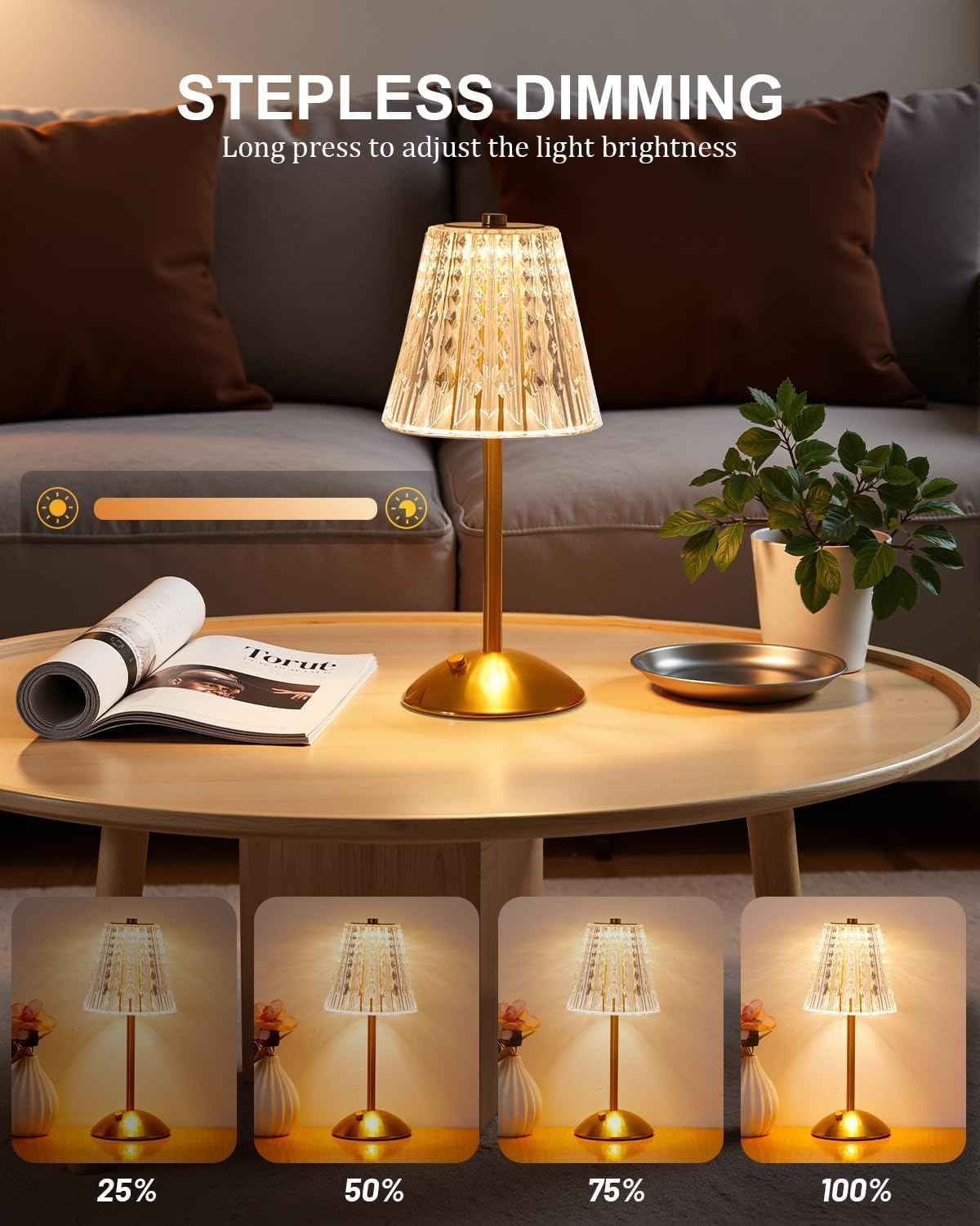 Dask Lamp Dimmable Bedside Lamp – Birthday Gift for Her, Mom, and Couples Moving Into a New Place