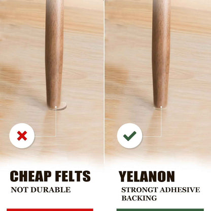 Yelanon Felt Furniture Pads for Hardwood Floors - 216 Pcs Strong-Adhesive Floor Protectors Preventing Slip and Trip Hazards at Home