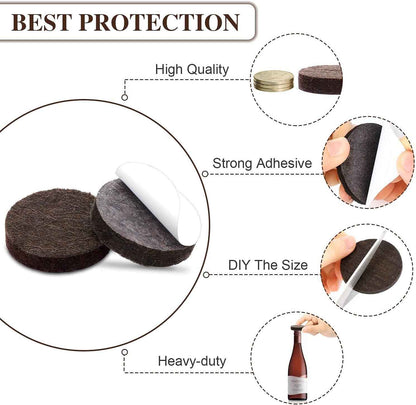 Yelanon Felt Furniture Pads - Slip Resistant Anti-Skid Floor Protectors for Family Safe Homes