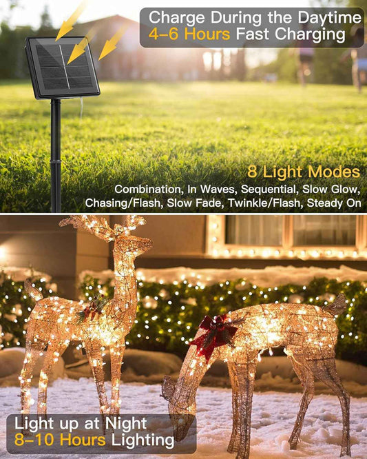 Minetom Solar Fairy Lights for Bedroom Aesthetic, 33Ft 100 LED Warm White String Lights for Cozy Indoor Ambiance
