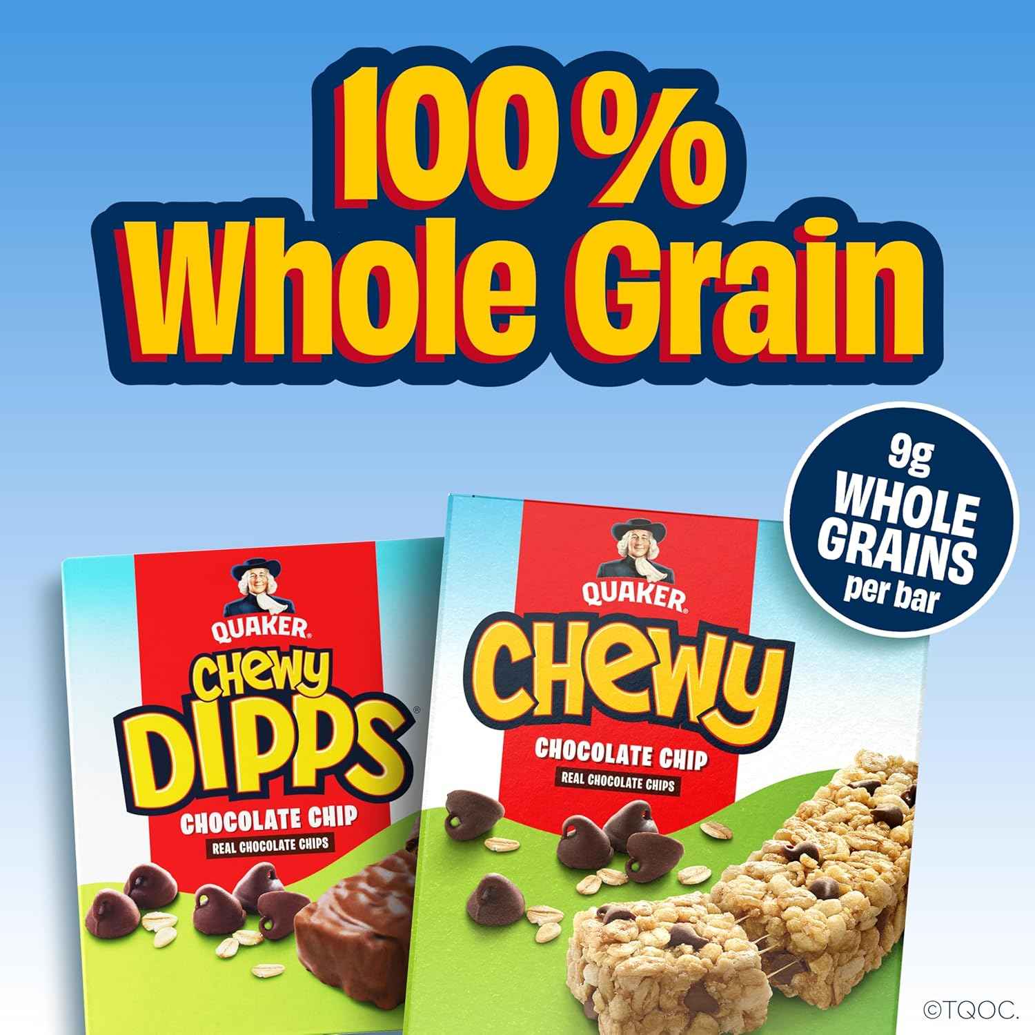 Quaker Chewy Dipps Chocolate Chip Granola Bars – Smarter Chocolate Snack for Wellness Routines, 6-Count Box