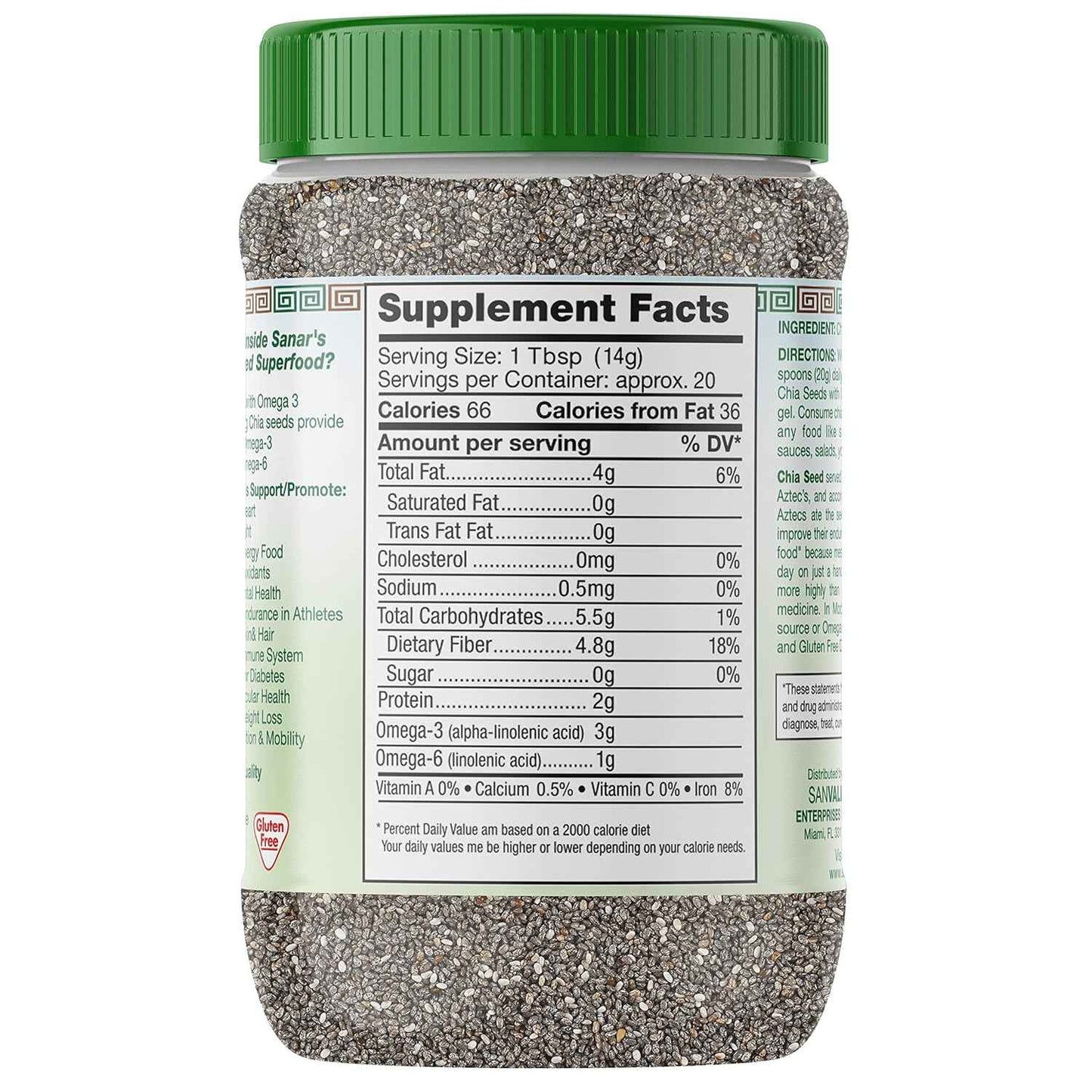 Sanar Naturals Chia Seeds – Single-Ingredient Pantry Staple for Intentional Clean Eating, 10 oz Minimalist Kitchen Must-Have