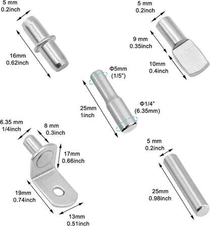 Krysalid Decor Metal Shelf Pegs - Secure Load-Bearing Cabinet Hardware for Family Kitchen Pantry Safety