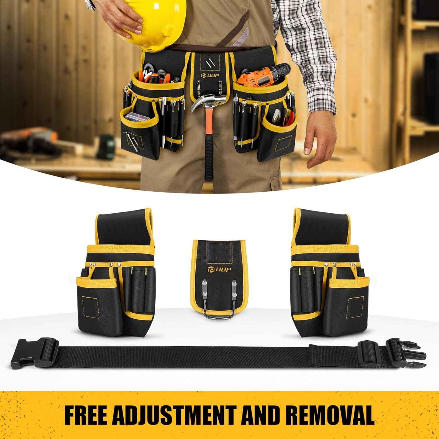 UUP Magnetic Tool Belt for Men – Thoughtful Valentine's Day Gift for Husband, Heavy Duty 26 Pocket Tool Pouch for Carpenters and Electricians