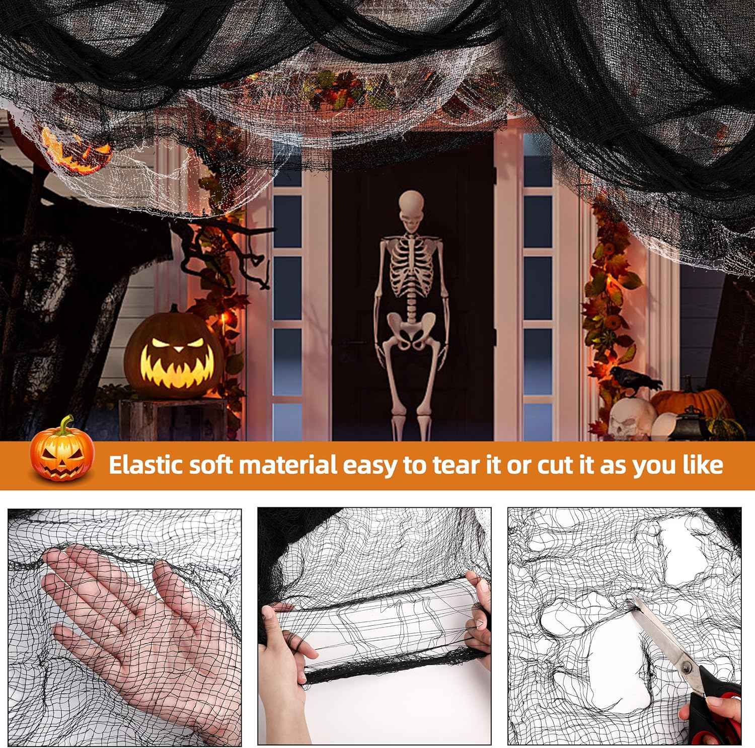 Creepy Cloth Oversized 315x87 inch Gauze – Large-Scale Halloween Decor for Yard and Courtyard
