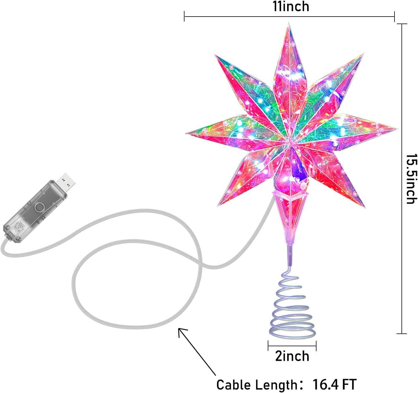 LumaGlow Holographic Star Topper – Thoughtful Christmas Gift for Mom, Smart App-Controlled Holiday Decor