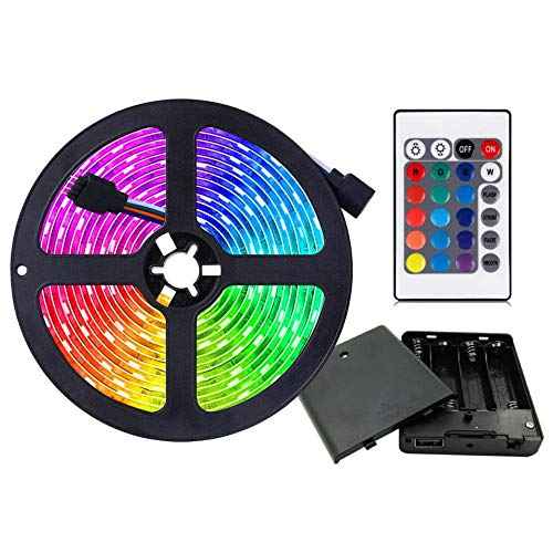 BrightUmi Battery Powered LED Strip Lights – Safe Color Changing Night Light for Kids Room & Nursery