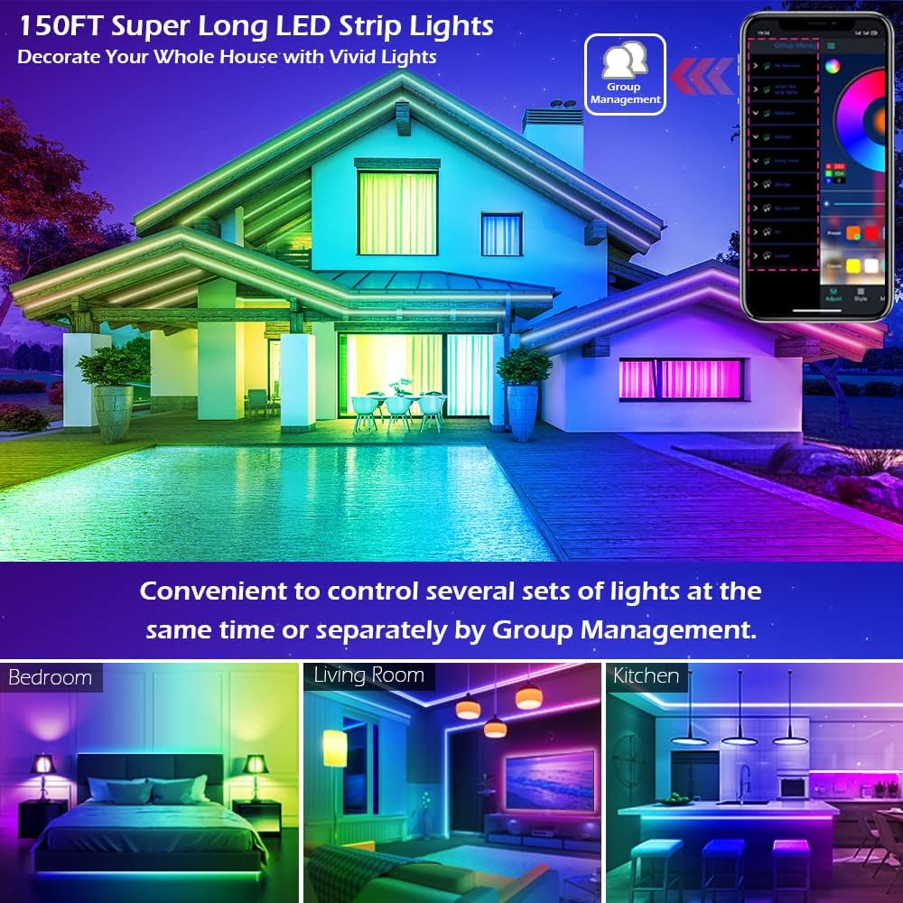 HiLighting 300FT LED Strip Lights with Timer and Dimming – Home Office Bias Lighting and Focus Ambient Light for Long Work Sessions