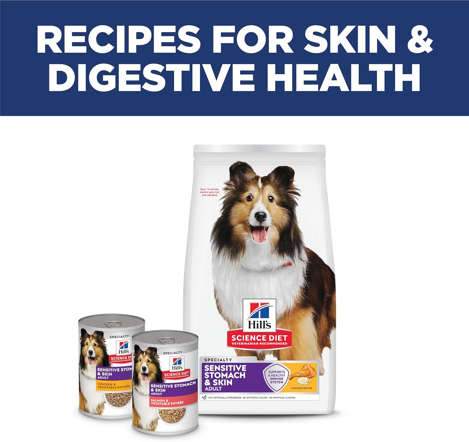 Hill's Science Diet Sensitive Stomach & Skin Adult Kibble, 30 lb Chicken | Clean-Ingredient, No-Artificial-Additive Dog Food