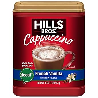 Hills Bros. Sugar Free French Vanilla Instant Cappuccino – Café-Quality Vanilla Indulgence at Home, No Espresso Bar Needed