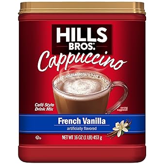 Hills Bros. Sugar Free French Vanilla Instant Cappuccino – Café-Quality Vanilla Indulgence at Home, No Espresso Bar Needed