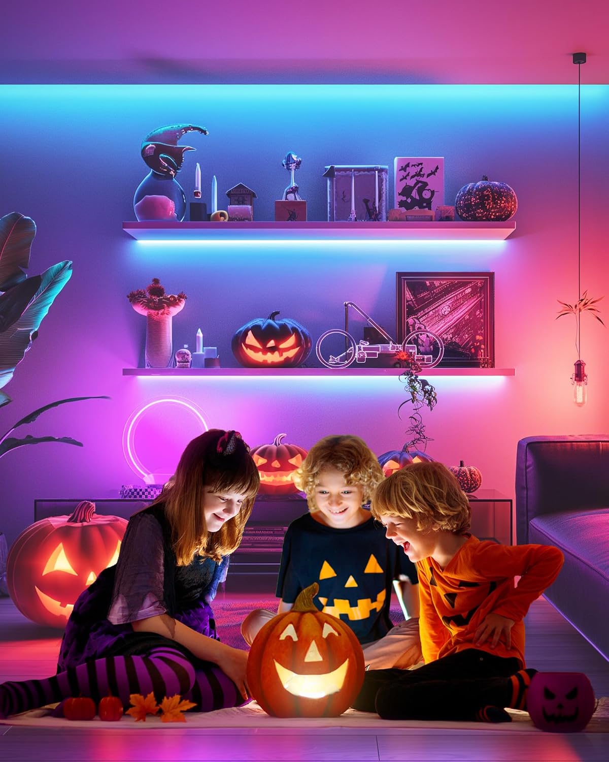 HitLights Pre-Cut LED Strip Lights – Cozy Bedroom Decor with 12 Colors and Remote, 4ft RGB Ambient Lighting