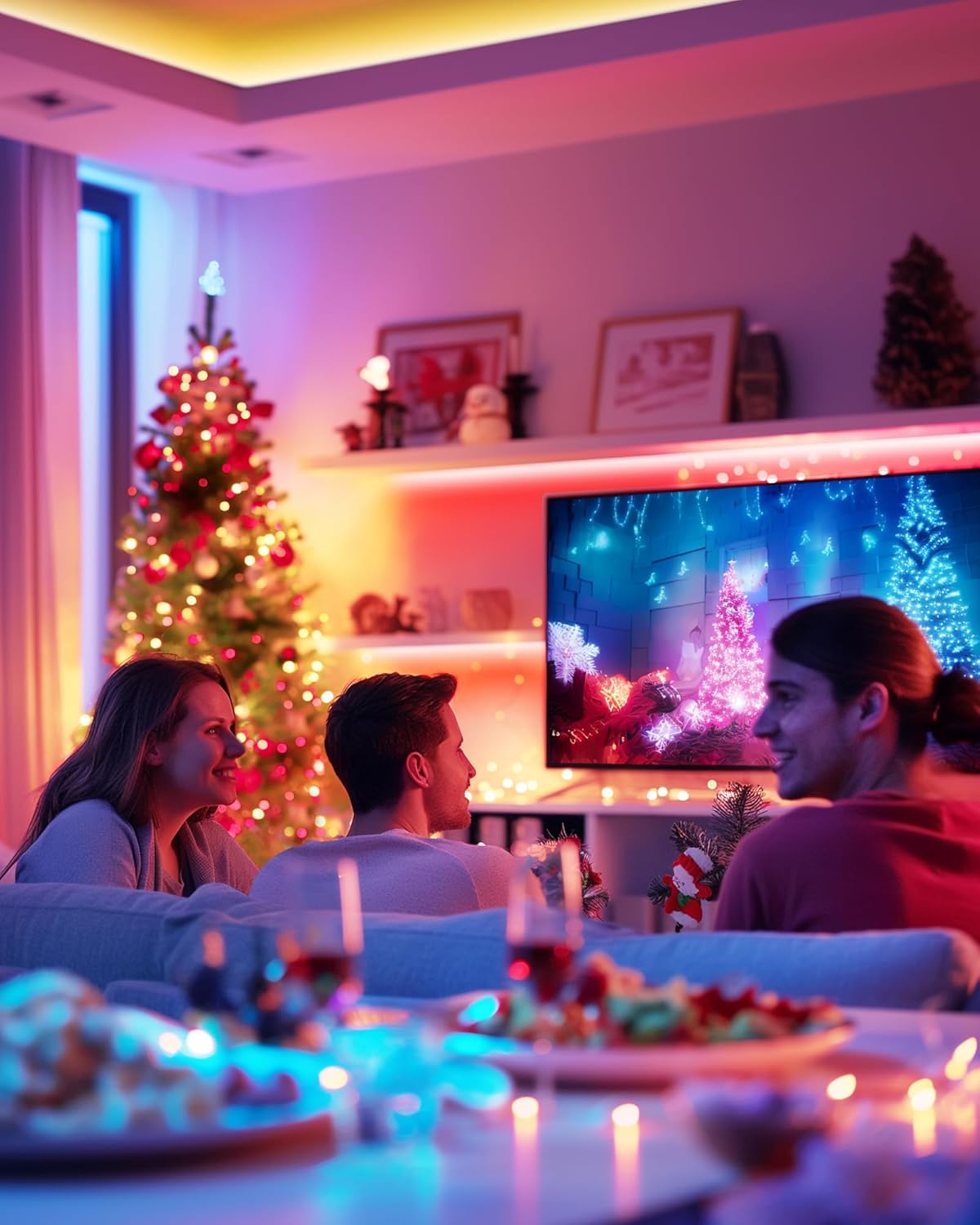 HitLights Pre-Cut LED Strip Lights – Cozy Bedroom Decor with 12 Colors and Remote, 4ft RGB Ambient Lighting